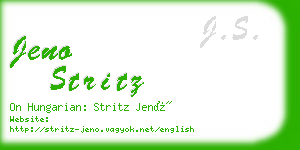 jeno stritz business card